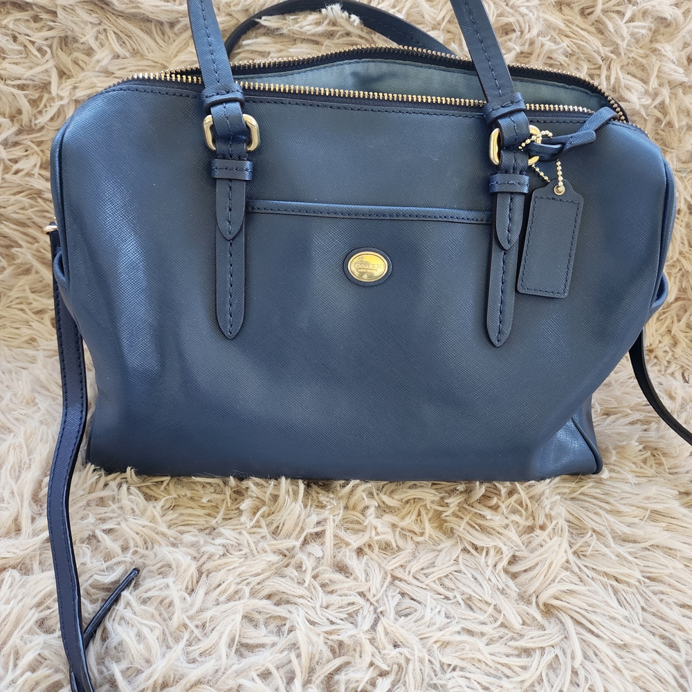 Coach Peyton Nancy Navy Blue Satchel Crossbody